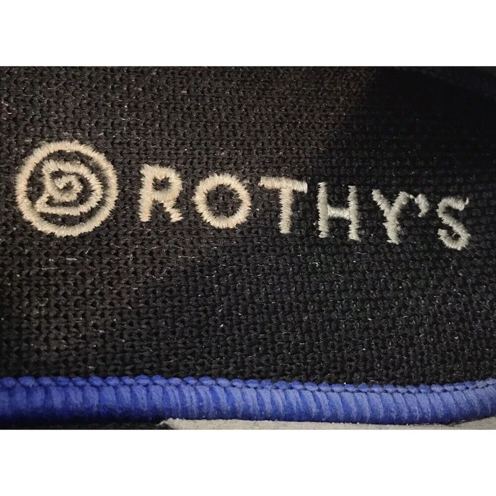 Rothy’s The Original Slip On Sneaker Womens 9.5 Black Blue Halo Removable Insole